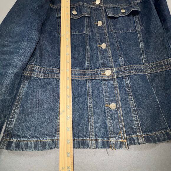 Vintage Zena Jeans Longer Length Medium Wash Denim Chore Jean Jacket Large Y2K - Picture 5 of 6